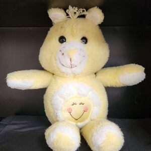 Orig Vintage Funshine Care Bear, Yellow & White, No Tag, Red Heart On Backside